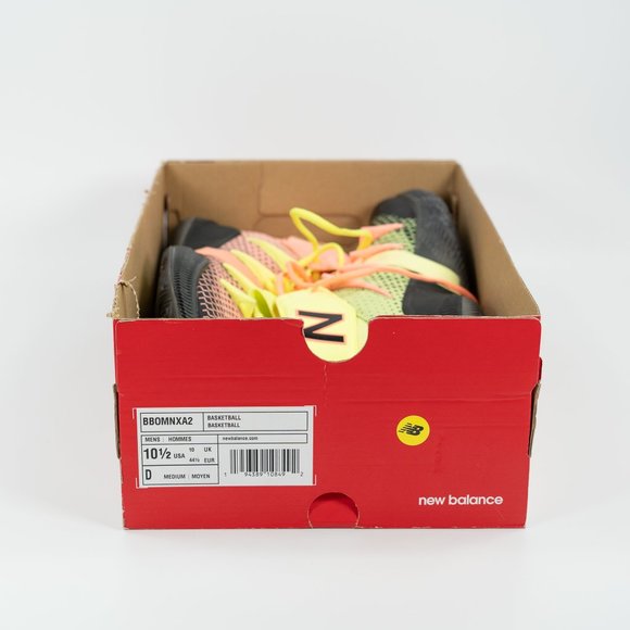 New Balance Men’s Peach and Yellow Athletic Mid-Top Sneakers